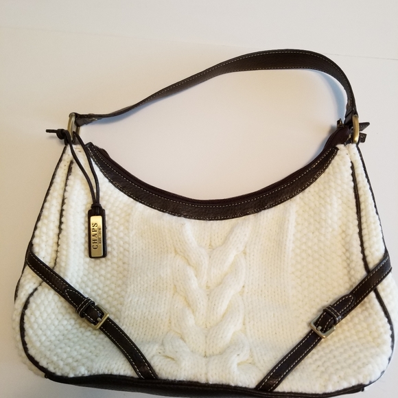 Chaps Handbags - Unique Chaps White Cableknit Handbag